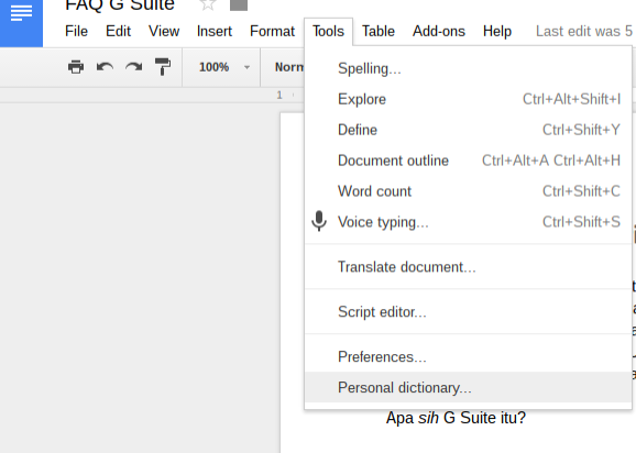 Fitur Google Documents