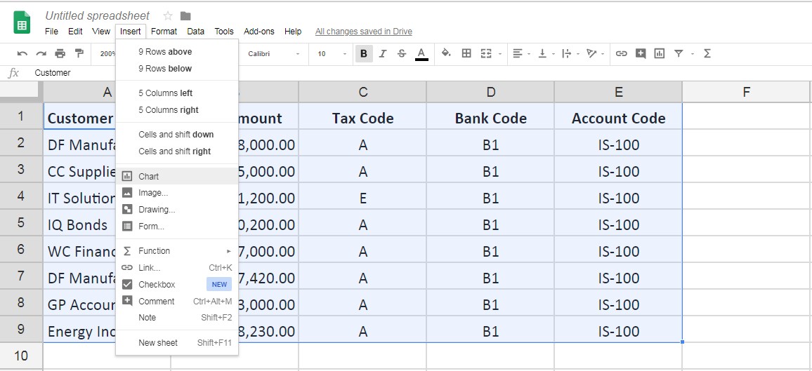 Cara membuat pilihan di google sheet