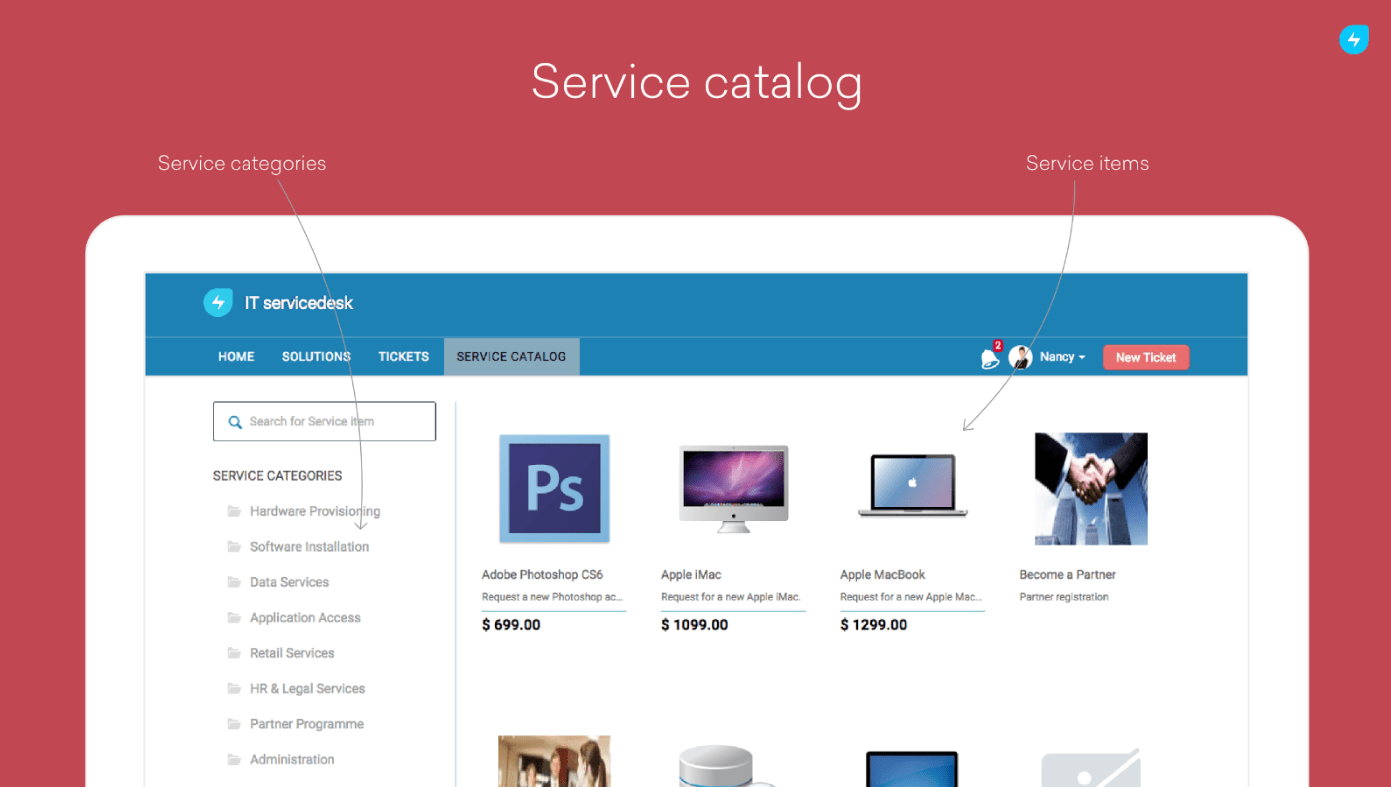 service catalog freshservice